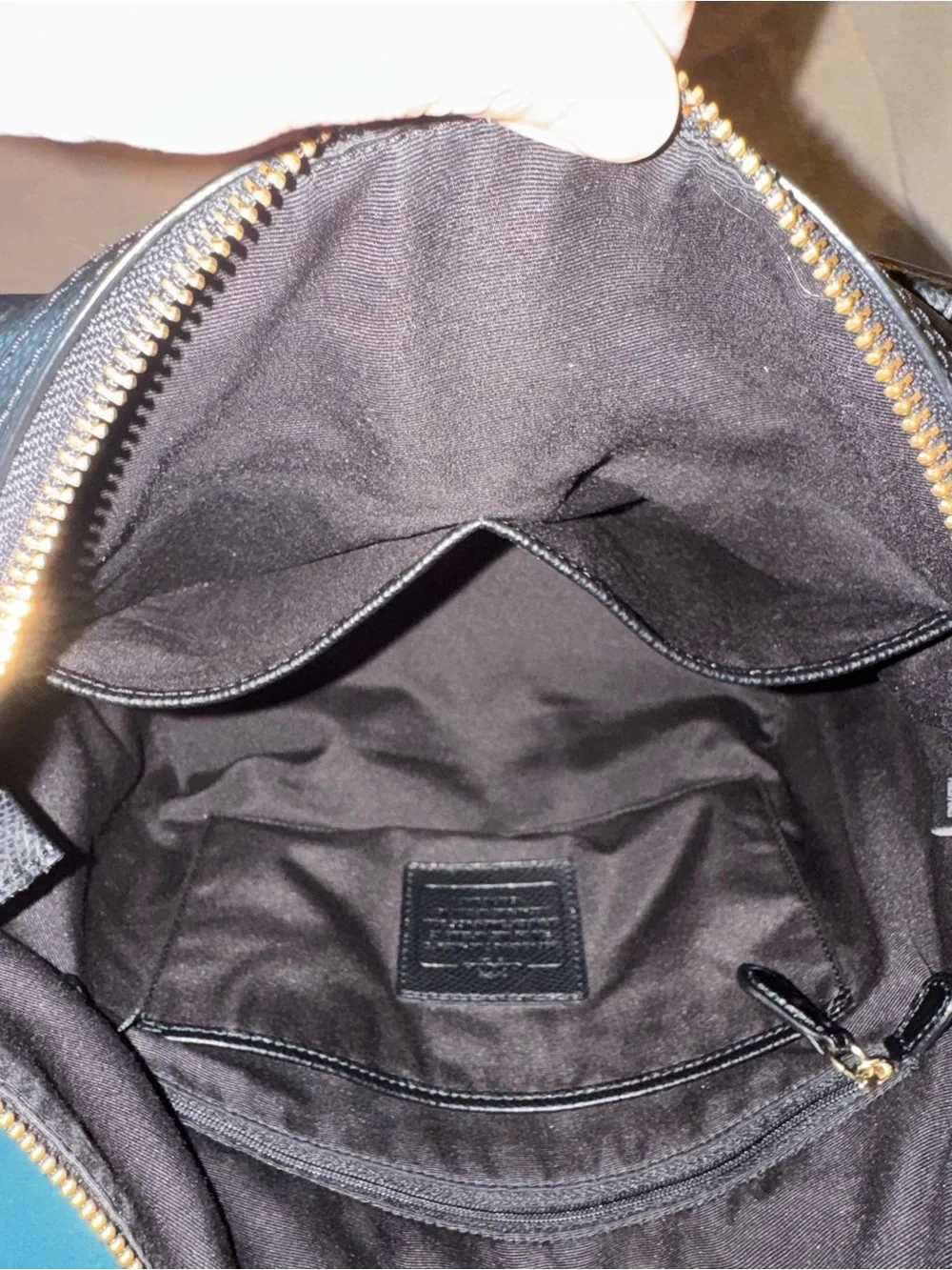 Coach F34680 Pleat Tote in Black Crossgrain Leather